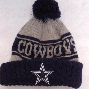Dallas Cowboys Authentics Warm Winter Pom Beanie, Ski Hat, Taboggin,OSFA, New...